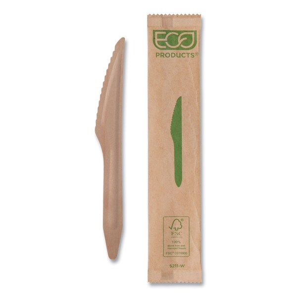 Eco-Products Wood Cutlery, Knife, Natural, PK500 - EP-S211-W