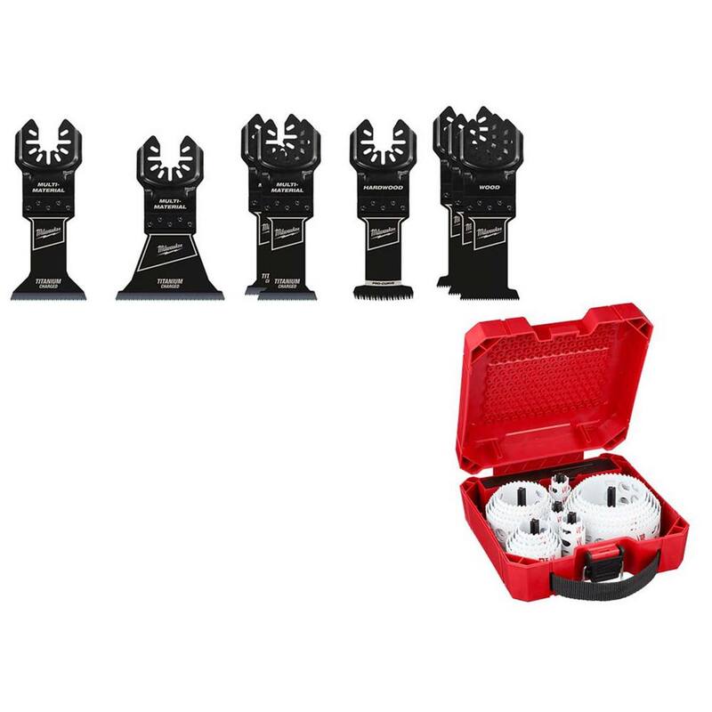 Juego de cuchillas para herramienta múltiple oscilante de Milwaukee con juego de sierras de agujero de propósito general Bi-Metal Hole Dozer (36 piezas) - 49-10-9108W-49-22-4185.