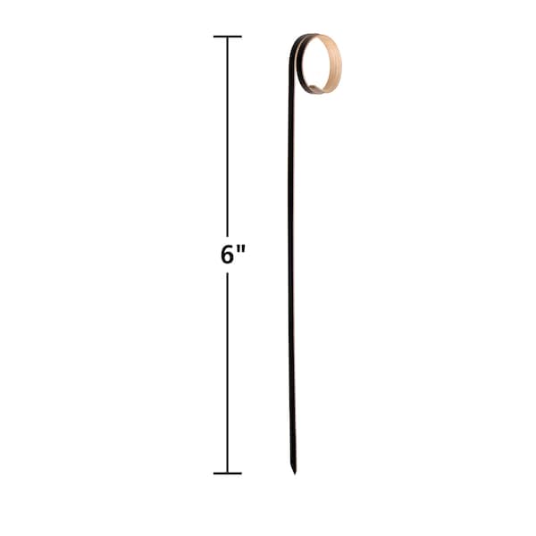 Hoffmaster 6" Black Bamboo Looped Food Picks PK 1000 - 600722