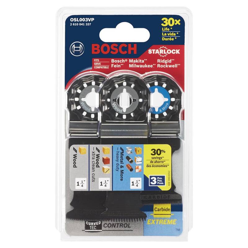 Set de hojas de accesorio para herramienta múltiple oscilante Bosch Starlock (3 piezas) - OSL003VP