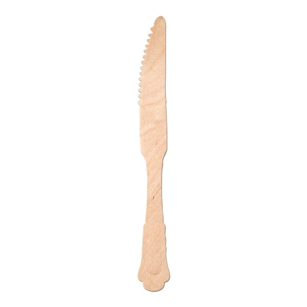 Smarty Had A Party Silhouette Birch Wood Eco Friendly Disposable Dinner Knives (600 Knives), 600PK - 4668KN-CASE