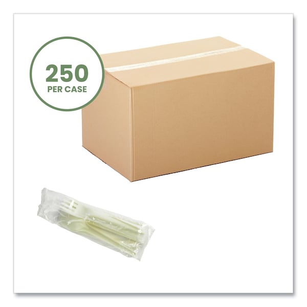 Vegware Cutlery Kits, Fork/Knife/Spoon/Napkin, White, PK250 - VW-KFSWN
