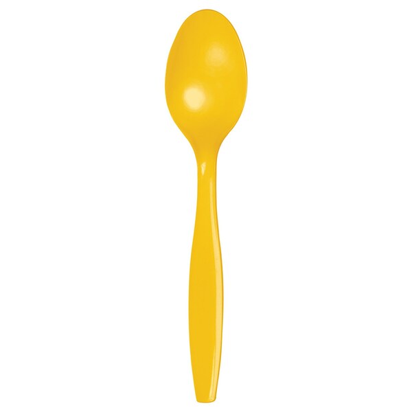 Touch Of Color School Bus Yellow Plastic Spoons, 6.75", 600PK - 010554B