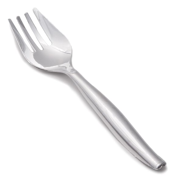 Smarty Had A Party Silver Disposable Plastic Serving Forks (150 Forks), 150PK - 2643-CASE