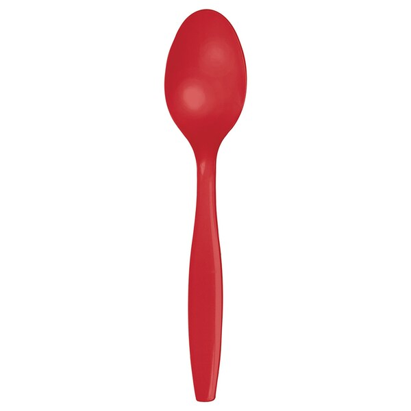 Touch Of Color Classic Red Plastic Spoons, 6.75", 600PK - 010553B