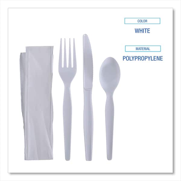 Boardwalk Cutlery Kit, Fork/Knife/Napk, 4 pcs., PK250 - FKTNHWPSWH