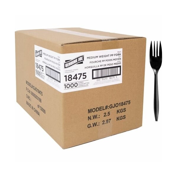 Geniune Joe FORK, MWPP, BLK, WRAPPED, 1000PK - GJO18475