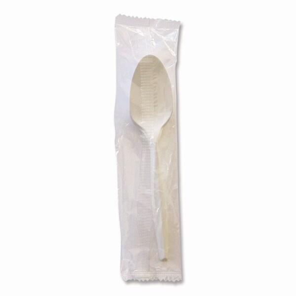 Boardwalk Mediumweight Wrapped Polystyrene Cutlery, Teaspoon, White, 1000PK - BWKSPOONMWPPIW