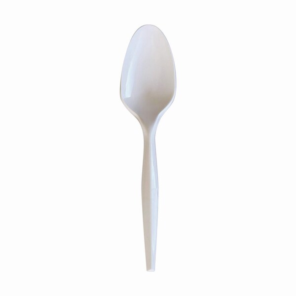 Boardwalk Mediumweight Wrapped Polystyrene Cutlery, Teaspoon, White, 1000PK - BWKSPOONMWPPIW