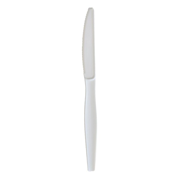 Boardwalk Heavyweight Wrapped Polystyrene Cutlery, Knife, White, 1000PK - BWKKNIFEWHPSIW