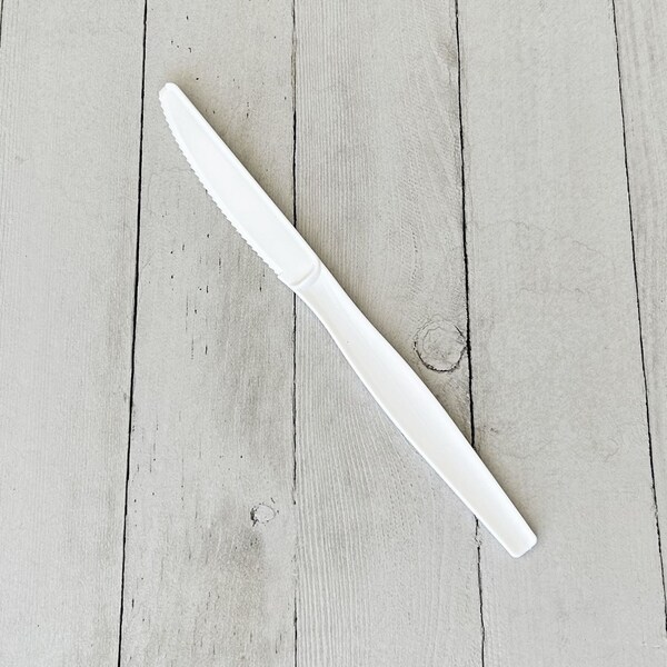 Boardwalk Heavyweight Wrapped Polystyrene Cutlery, Knife, White, 1000PK - BWKKNIFEWHPSIW