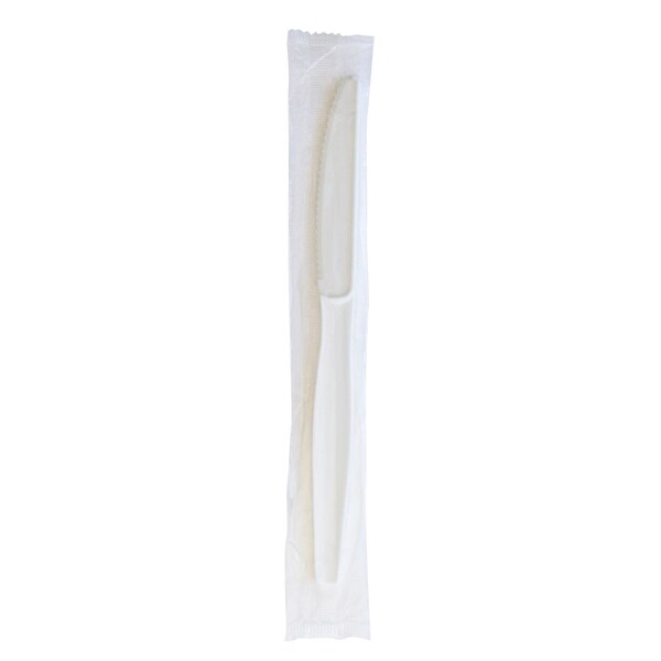 Boardwalk Heavyweight Wrapped Polystyrene Cutlery, Knife, White, 1000PK - BWKKNIFEWHPSIW