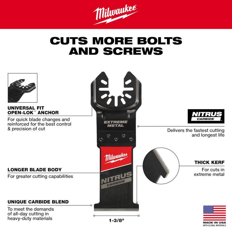 Juego de hojas oscilantes para multiherramienta de 1-3/8 pulgadas de Milwaukee (6 piezas) - 49-25-1135-49-25-1561.