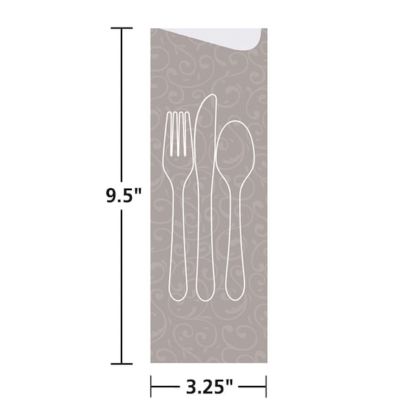 Hoffmaster 9.5" x 3.25" Printed Cutlery Pouches without Cutlery PK 600 PK - 117503