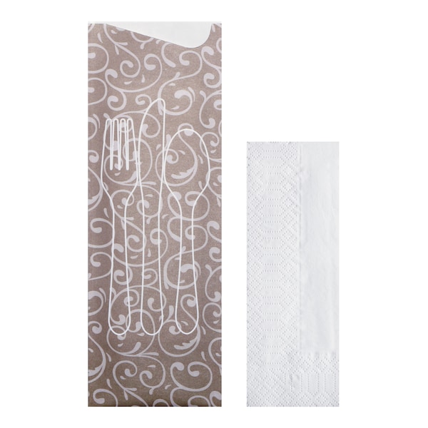 Hoffmaster 9.5" x 3.25" Printed Cutlery Pouches without Cutlery PK 600 PK - 117503