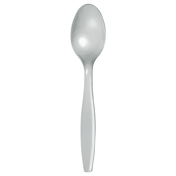 Touch Of Color Shimmering Silver Plastic Spoons, 6.75", 600PK - 010587B