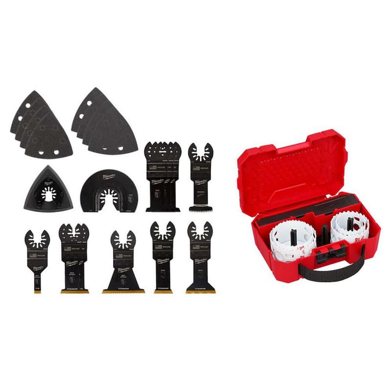 Juego de hojas para herramienta multifuncional oscilante de Milwaukee con set de sierras de agujero bimetálicas Hole Dozer (27 piezas) - 49-10-9920-49-22-4038