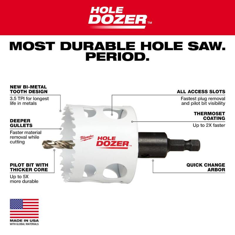 Juego de hojas para herramienta multifuncional oscilante de Milwaukee con set de sierras de agujero bimetálicas Hole Dozer (27 piezas) - 49-10-9920-49-22-4038