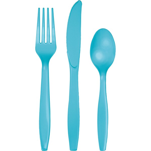 Touch Of Color Blue Assorted Plastic Cutlery, Bermuda, 288PK - 010616