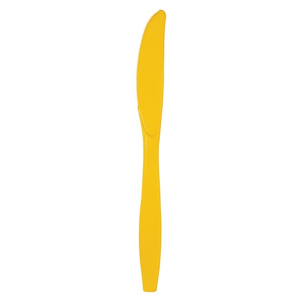 Touch Of Color School Bus Yellow Plastic Knives, 7.5", 288PK - 010574