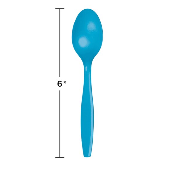 Touch Of Color Turquoise Blue Plastic Spoons, 6.75", 288PK - 011931