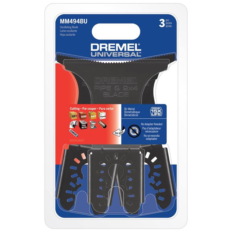 Cuchilla universal para multiherramienta oscilante de corte en bi metal/madera/yeso de 2-3/4 pulgadas (3 piezas) - MM494BU