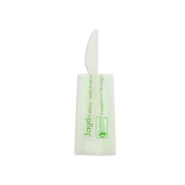 Stalk Market CPLA Compostable Heavy Weight 6.5 in. Knife - Individually Wrapped, 750PK - CPLA-001-INV