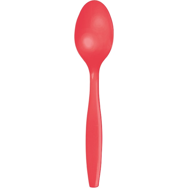 Touch Of Color Coral Plastic Spoons, 6.75", 288PK - 018146