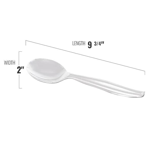 Smarty Had A Party Clear Disposable Plastic Serving Flatware Set - Serving Spoons and Serving Forks (150 Pairs), 300PK - 2650CS-CASE