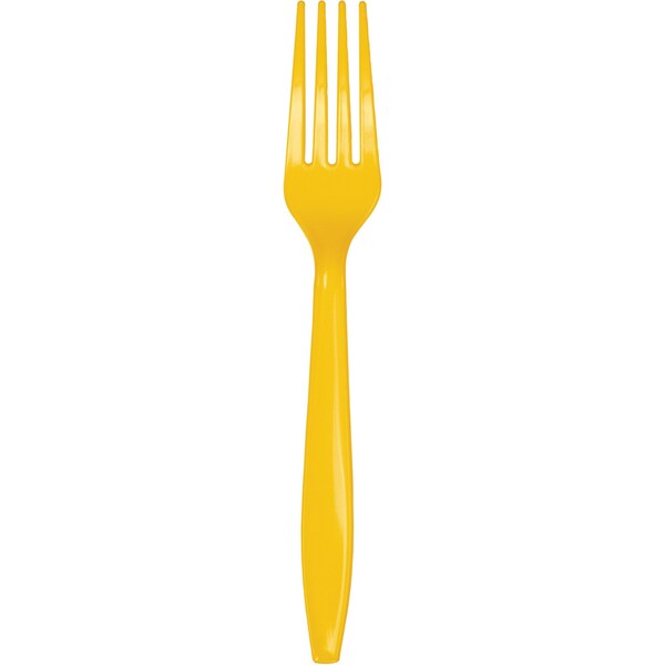 Touch Of Color School Bus Yellow Plastic Forks, 7", 288PK - 010465