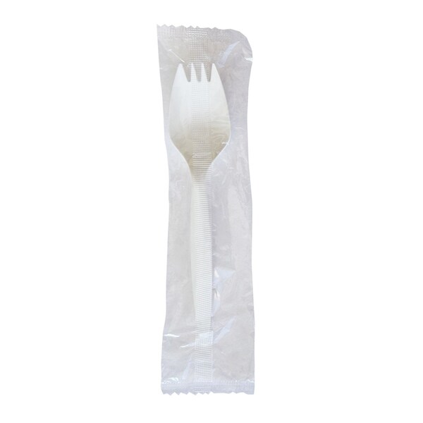 Boardwalk Mediumweight Wrapped Polypropylene Cutlery, Spork, White, 1000PK - BWKSPORKWHPPIW