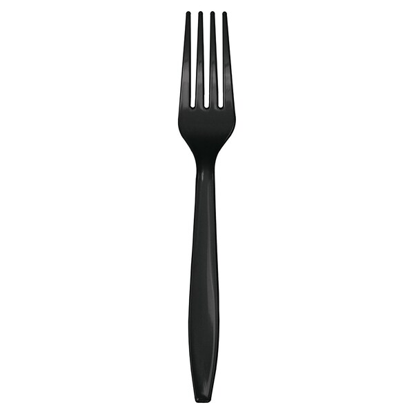 Touch Of Color Black Plastic Forks, 7", 600PK - 010467B