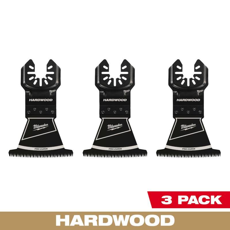 Milwaukee 2-1/2 pulgadas Hoja oscilante multiusos para corte de madera dura con dientes japoneses de acero al alto carbono (paquete de 3) - 49-25-1153