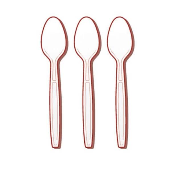 Fineline Settings Fineline Settings 2515-CL Flairware Full Size Extra Heavy Cutlery Spoons - Bagged- Clear - 2515-CL