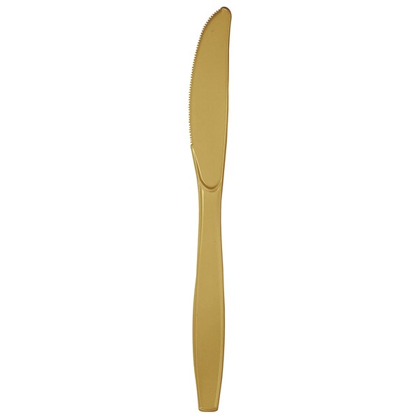Touch Of Color Glittering Gold Plastic Knives, 7.5", 600PK - 010588B