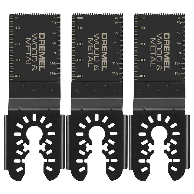 Dremel Universal 1-1/4 pulgadas Hoja de herramienta múltiple oscilante para corte de Bi metal/Madera/Tablaroca (3 piezas) - MM482BU