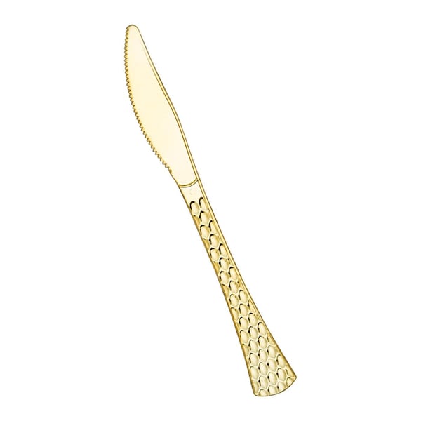 Smarty Had A Party Shiny Gold Glamour Cutlery Disposable Plastic Knives (600 Knives), 600PK - 430G-KN-CASE