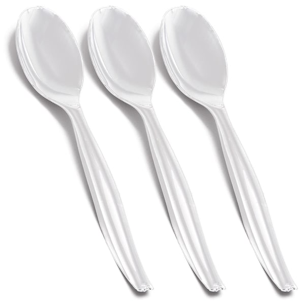 Smarty Had A Party Clear Disposable Plastic Serving Spoons (150 Spoons), 150PK - 2650-CASE
