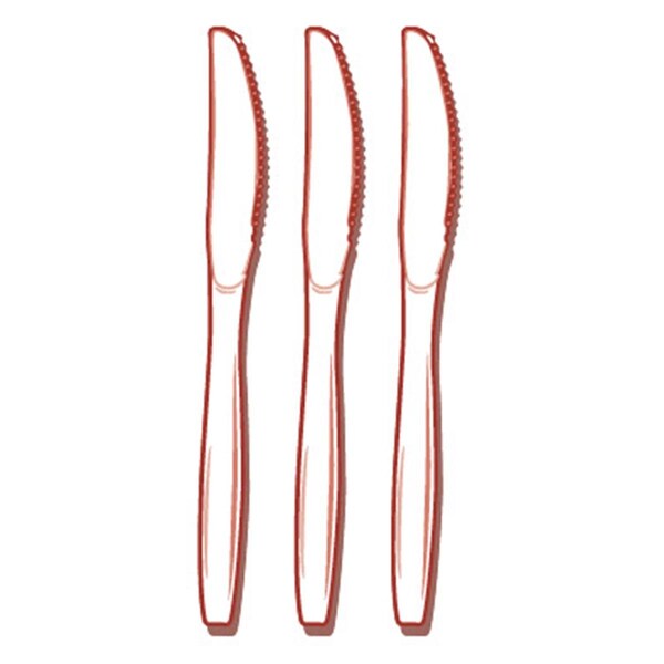 Fineline Settings Flairware Full Size Extra Heavy Cutlery Knives - Bagged- Clear - 2517-CL