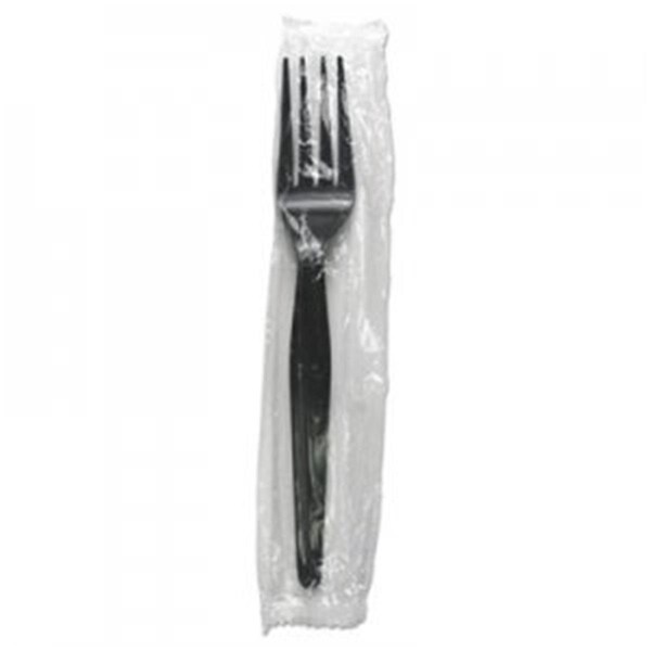 Razoredge BWK Heavyweight Wrapped Polystyrene Cutlery Fork, Black - RA2491556