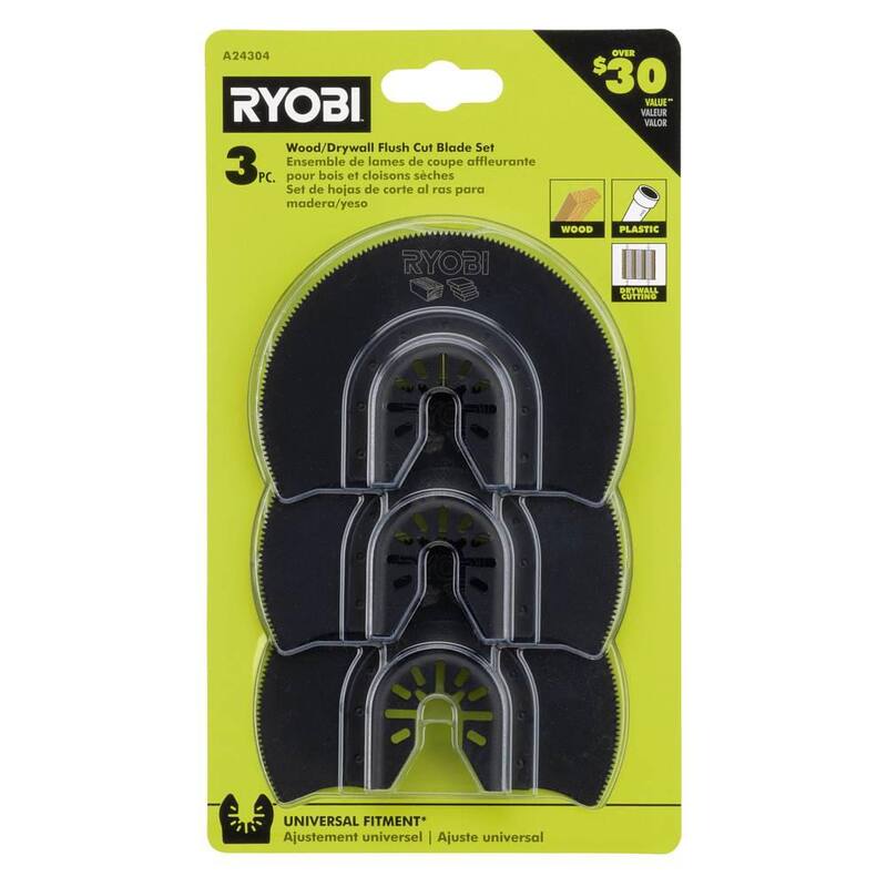 Set de hojas para corte al ras de madera/yeso de 3-1/2 pulgadas (3 piezas) - A24304