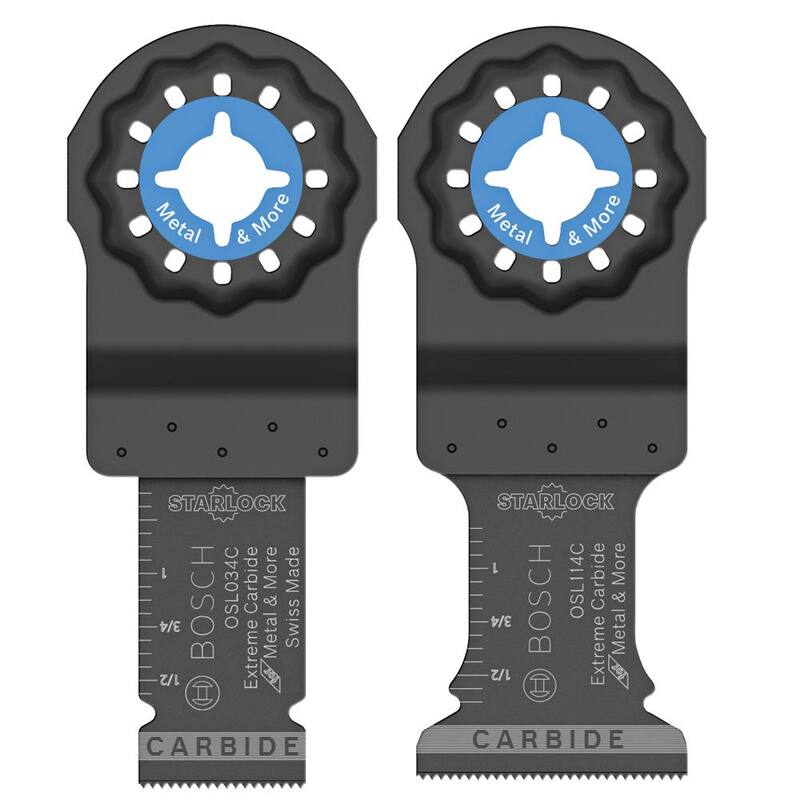 Set de cuchillas para herramienta múltiple oscilante Bosch Starlock con cuchillas de 3/4 y 1-1/4 pulgadas (2 piezas) - OSL002C