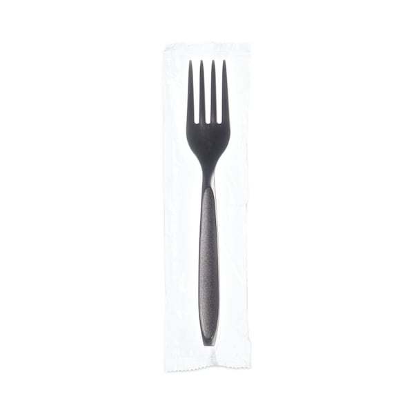 Dart Boxed Reliance Medium Weight Cutlery, Fork, Black, 1000PK - RKS1-0004