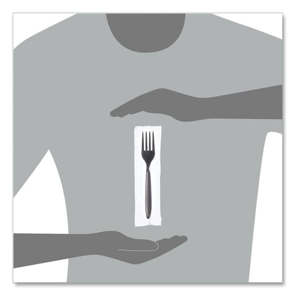 Dart Boxed Reliance Medium Weight Cutlery, Fork, Black, 1000PK - RKS1-0004