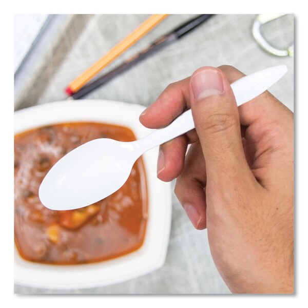 Dart Regal Mediumweight Cutlery, Full-Size, Teaspoon, White, PK1000 - S6SW