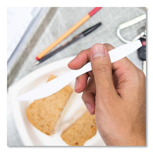 Dart Reliance Medium Heavy Weight Cutlery, Knife, Bulk, White, PK1000 PK - RSWK-0007