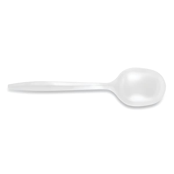 Berkley Square Mediumweight Polypropylene Cutlery, Soup Spoon, White, PK1000, 1000PK - 1014000