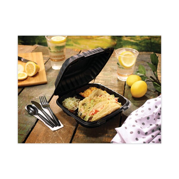 Pactiv Evergreen Meadoware Cutlery, Soup Spoon, Medium Heavy Weight, Black, 1000PK - YMWSSE
