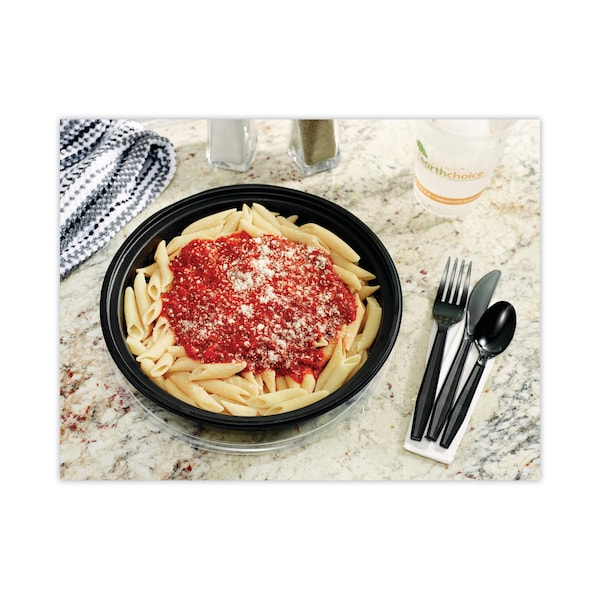 Pactiv Evergreen Meadoware Cutlery, Soup Spoon, Medium Heavy Weight, Black, 1000PK - YMWSSE
