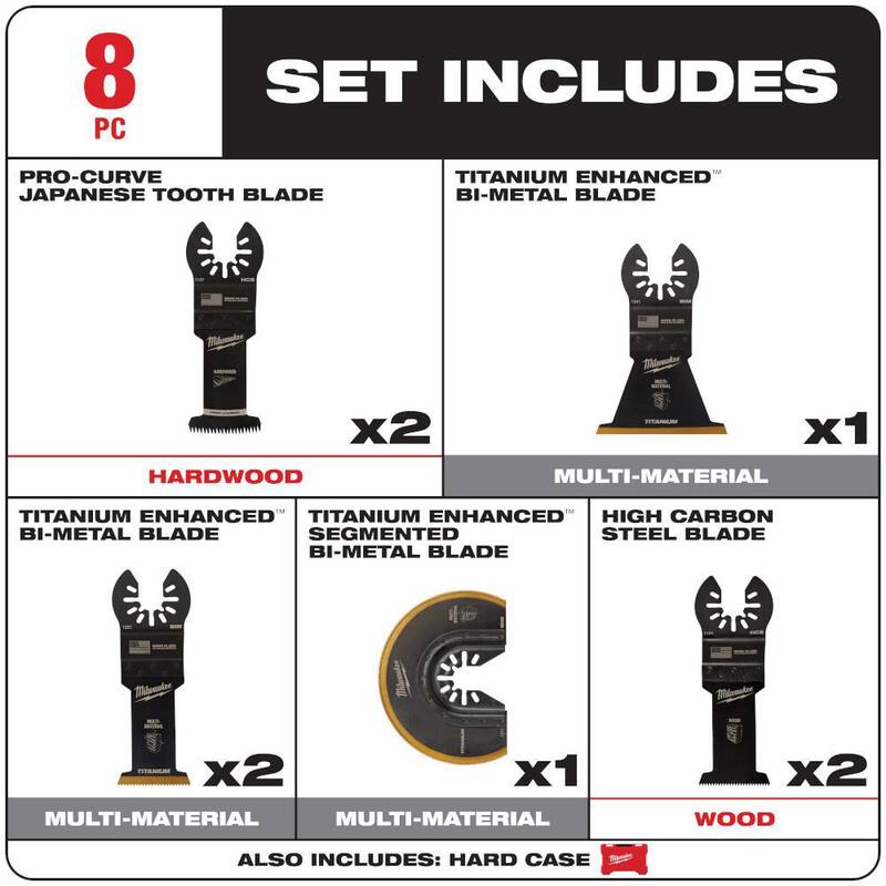 Kit de cuchillas para herramienta multiusos oscilante de Milwaukee con kit de sierra de agujero Bi-Metal Hole Dozer (16 piezas) - 49-10-9212-49-22-4019